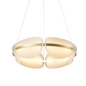Runde goldene LED-Pendelleuchte dimmbar mit satiniertem Glas 62 cm - Cristalia