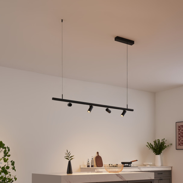 Moderne schwarze Schienen Pendelleuchte - Lyne