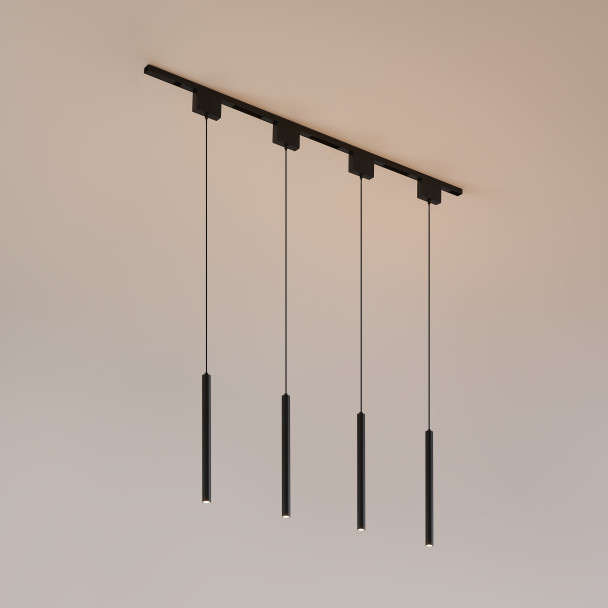 Schwarze Schiene mit LED Röhren - Lyne
