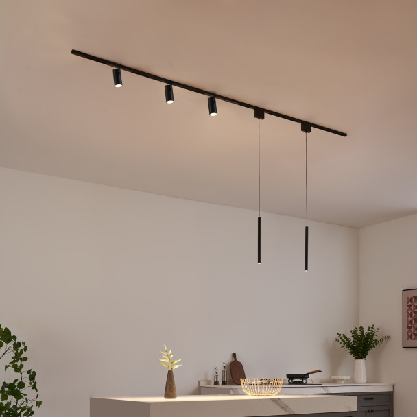 Schwarze Pendelleuchte mit Spot - Lyne