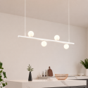Weiß Pendelleuchte Magnetsystem mit 4 Glaskugeln LED 12W - Lyne