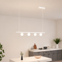 Weiß Pendelleuchte Magnetsystem mit 4 Glaskugeln LED 12W - Lyne