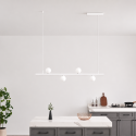 Weiß Pendelleuchte Magnetsystem mit 4 Glaskugeln LED 12W - Lyne