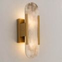 Schicke Wandleuchte aus goldfarbenem Metall und Marmor - Enola