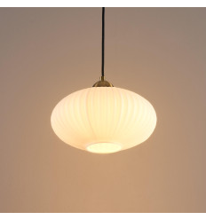 Moderne goldene Hängeleuchte mit geripptem... 2