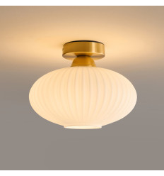 Wandleuchte oder Spot aus geriffeltem Opalglas mit... 2