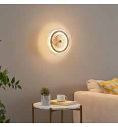 Goldene LED-Wandleuchte mit Scheibe aus transparentem...