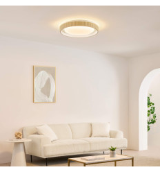 Dimmbare runde beige gerippte Deckenleuchte mit LED 50 cm... 2
