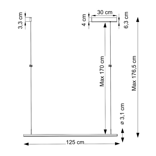 Weiße magnetische Pendelleuchte ohne...