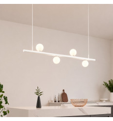 Weiße magnetische Pendelleuchte ohne Lichtmodule individuell konfigurierbar mit integriertem 50W Treiber - Lyne 2