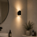 Schwarze Designer-Außenwandleuchte mit doppeltem Lichtstrahl IP65 - Volta