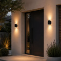 Schwarze Designer-Außenwandleuchte mit doppeltem Lichtstrahl IP65 - Volta