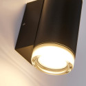 Schwarze Designer-Außenwandleuchte mit doppeltem Lichtstrahl IP65 - Volta