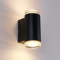 Schwarze Designer-Außenwandleuchte mit doppeltem Lichtstrahl IP65 - Volta