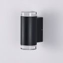 Schwarze Designer-Außenwandleuchte mit doppeltem Lichtstrahl IP65 - Volta