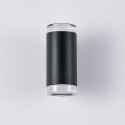 Schwarze Designer-Außenwandleuchte mit doppeltem Lichtstrahl IP65 - Volta