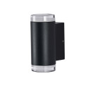 Schwarze Designer-Außenwandleuchte mit doppeltem Lichtstrahl IP65 - Volta