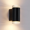Schwarze Designer-Außenwandleuchte mit doppeltem Lichtstrahl IP65 - Volta