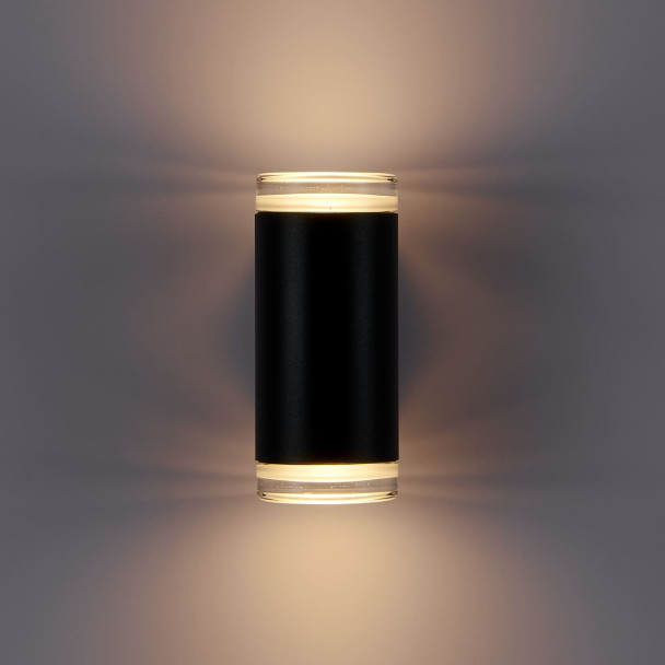 Schwarze Designer-Außenwandleuchte mit...