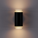 Schwarze Designer-Außenwandleuchte mit doppeltem Lichtstrahl IP65 - Volta