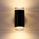 Schwarze Designer-Außenwandleuchte mit doppeltem Lichtstrahl IP65 - Volta