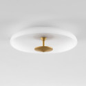 Goldene Vintage-Deckenleuchte mit weißem Mattglas, 40 cm, LED – Avelis