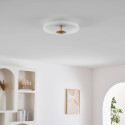 Goldene Vintage-Deckenleuchte mit weißem Mattglas, 40 cm, LED – Avelis