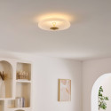 Goldene Vintage-Deckenleuchte mit weißem Mattglas, 40 cm, LED – Avelis
