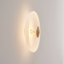 Goldene Vintage-Deckenleuchte mit weißem Mattglas, 40 cm, LED – Avelis