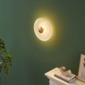 Goldene Vintage-Deckenleuchte mit weißem Mattglas, 40 cm, LED – Avelis