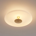 Goldene Vintage-Deckenleuchte mit weißem Mattglas, 40 cm, LED – Avelis