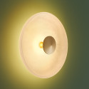 Goldene Vintage-Deckenleuchte mit weißem Mattglas, 40 cm, LED – Avelis