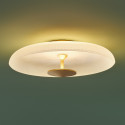 Goldene Vintage-Deckenleuchte mit weißem Mattglas, 40 cm, LED – Avelis