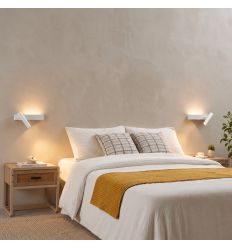 Weiße Bett-Wandleuchte mit Leselicht rechts - Lodvi - RECHTS 2