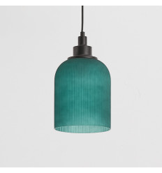 Moderne Pendelleuchte mit geriffeltem Schirm in... 2