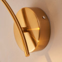 Goldene bogenförmige LED-Wandleuchte mit hängender ovaler Kugel - Nuvéo