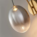 Goldene bogenförmige LED-Wandleuchte mit hängender ovaler Kugel - Nuvéo