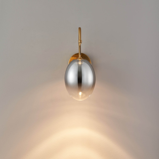 Goldene bogenförmige LED-Wandleuchte mit...