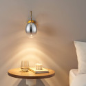 Goldene bogenförmige LED-Wandleuchte mit hängender ovaler Kugel - Nuvéo