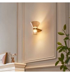 Goldene Design-LED-Wandleuchte aus Bernsteinglas - Antonella 2