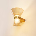 Goldene Design-LED-Wandleuchte aus Bernsteinglas - Antonella