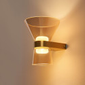 Goldene Design-LED-Wandleuchte aus Bernsteinglas - Antonella