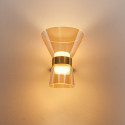 Goldene Design-LED-Wandleuchte aus Bernsteinglas - Antonella