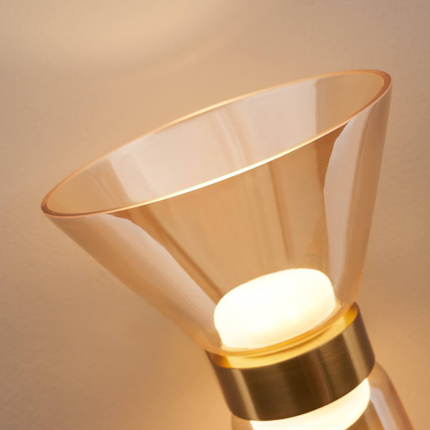 Goldene Design-LED-Wandleuchte aus...