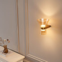 Goldene Design-LED-Wandleuchte aus Bernsteinglas - Antonella