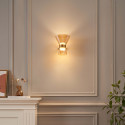 Goldene Design-LED-Wandleuchte aus Bernsteinglas - Antonella