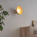 Wandleuchte oder Spot aus beigem Metall und weißem Glas 20 cm - Senka