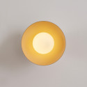Wandleuchte oder Spot aus beigem Metall und weißem Glas 20 cm - Senka