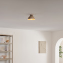 Wandleuchte oder Spot aus beigem Metall und weißem Glas 20 cm - Senka