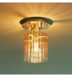 Kleine Design-Deckenleuchte aus Farbverlaufsglas und...